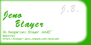 jeno blayer business card